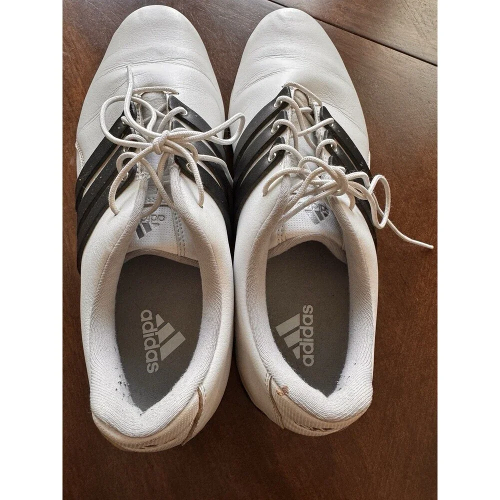 Adidas Mens Pure TRX F33237 White 3 Stripe Golf Cleats Shoes Sneaker Size 10